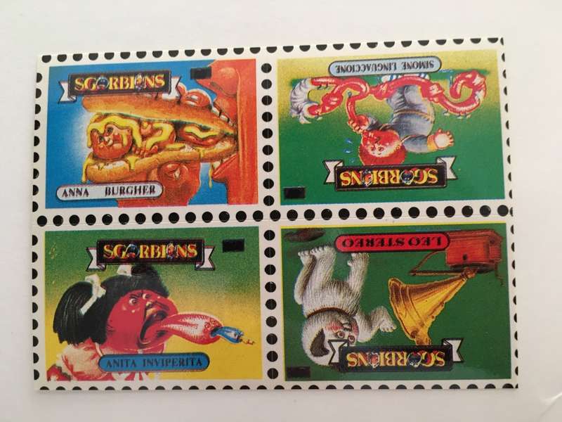 VINTAGE ITALIAN MINT SET OF 4 GARBAGE PAIL KIDS - 1989