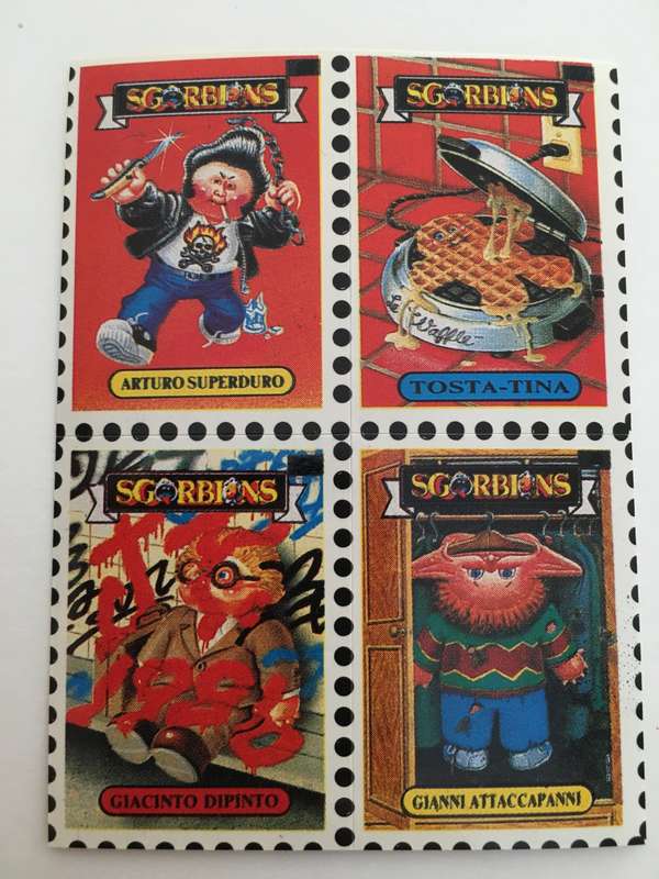 VINTAGE ITALIAN MINT SET OF 4 GARBAGE PAIL KIDS - 1989