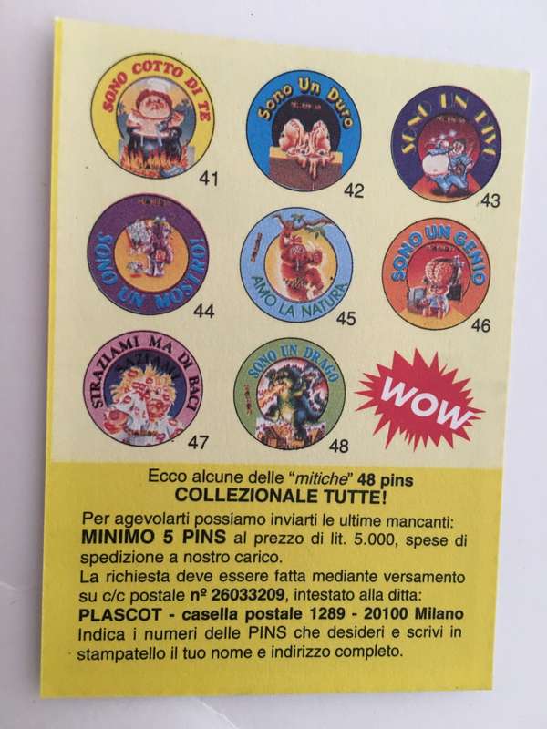 VINTAGE ITALIAN MINT SET OF 2 GARBAGE PAIL KIDS - 1989