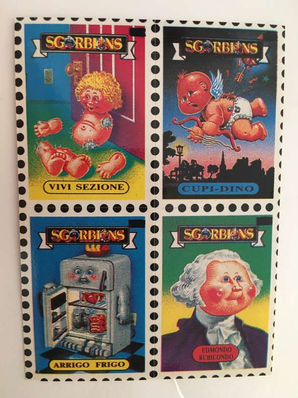 VINTAGE ITALIAN MINT SET OF 4 GARBAGE PAIL KIDS - 1989