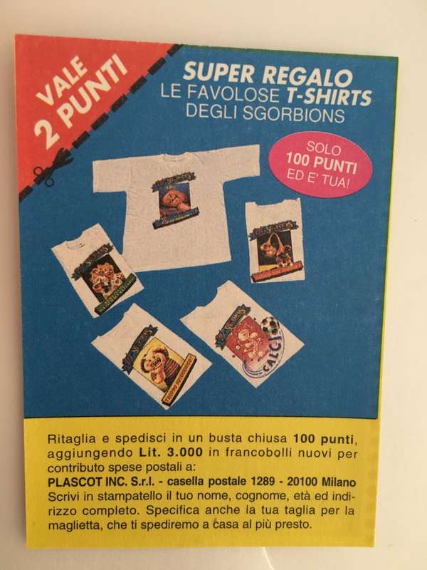 VINTAGE ITALIAN MINT SET OF 4 GARBAGE PAIL KIDS - 1989