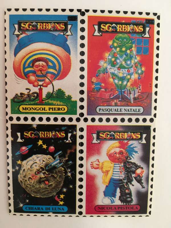 VINTAGE ITALIAN MINT SET OF 4 GARBAGE PAIL KIDS - 1989