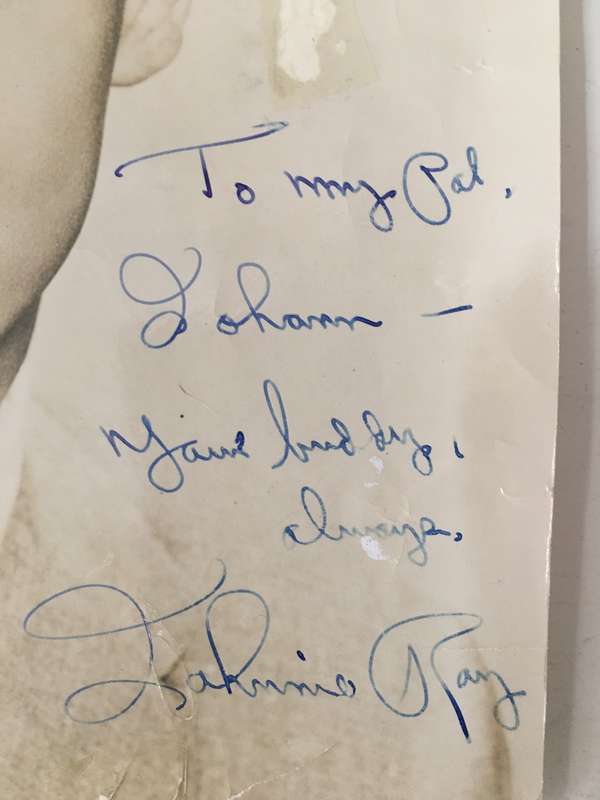 AUTOGRAPHED / SIGNED AND INSCRIBED - SINGER SONG WRITER  - JOHNNY RAY  22 CM X 19 CM - 1950`S