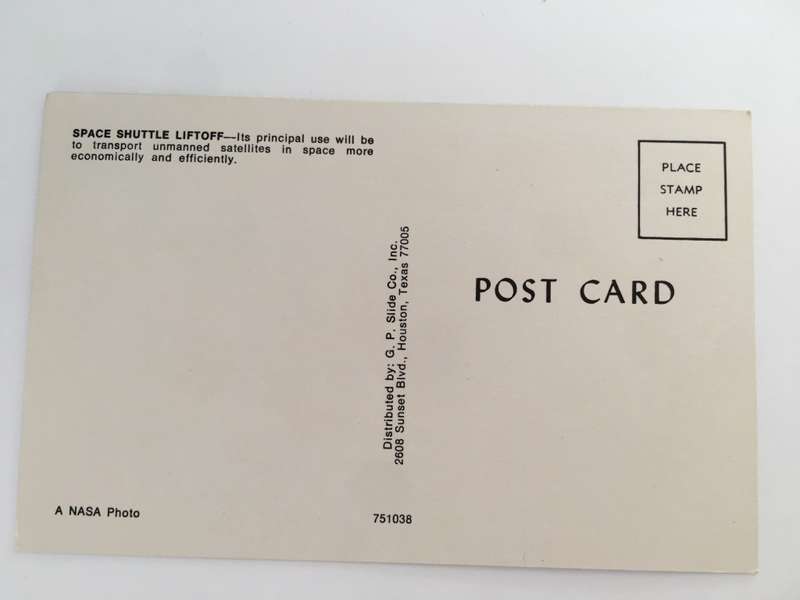 VINTAGE NASA POST CARD - SPACE SHUTTLE LIFTOFF