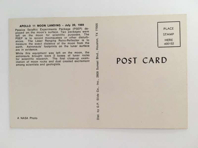 VINTAGE NASA POST CARD  MOON LANDING