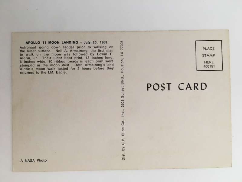 VINTAGE LOVELY POST CARD - NASA MOON LANDING
