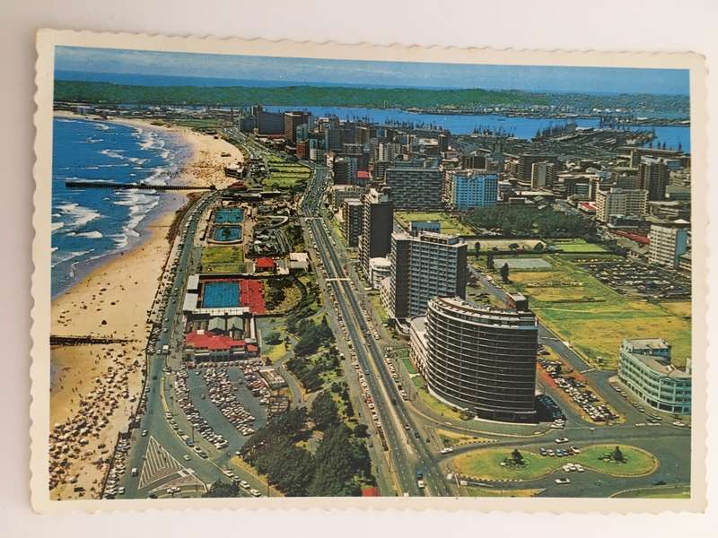 LOVELY DURBAN POSTCARD SHOWING NORTH BEACH