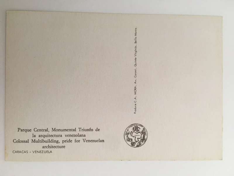 VINTAGE POSTCARD -CARACAS / SOUTH AMERICA