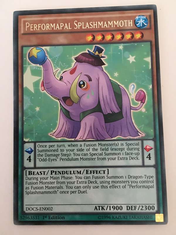 YU-GI-OH TRADING CARD - PERFORMAPAL SPLASHMAMMOTH