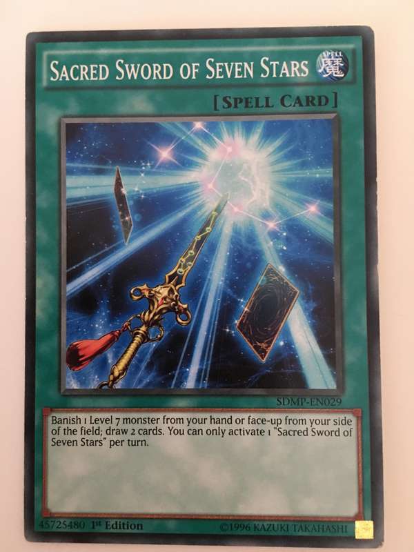 YU-GI-OH TRADING CARD - SACRED SWORD OF SEVEN STARS