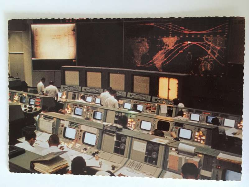 VINTAGE POSTCARD MISSION CONTROL CENTRE NASA
