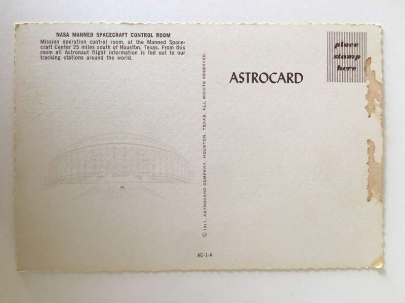 VINTAGE POSTCARD MISSION CONTROL CENTRE NASA