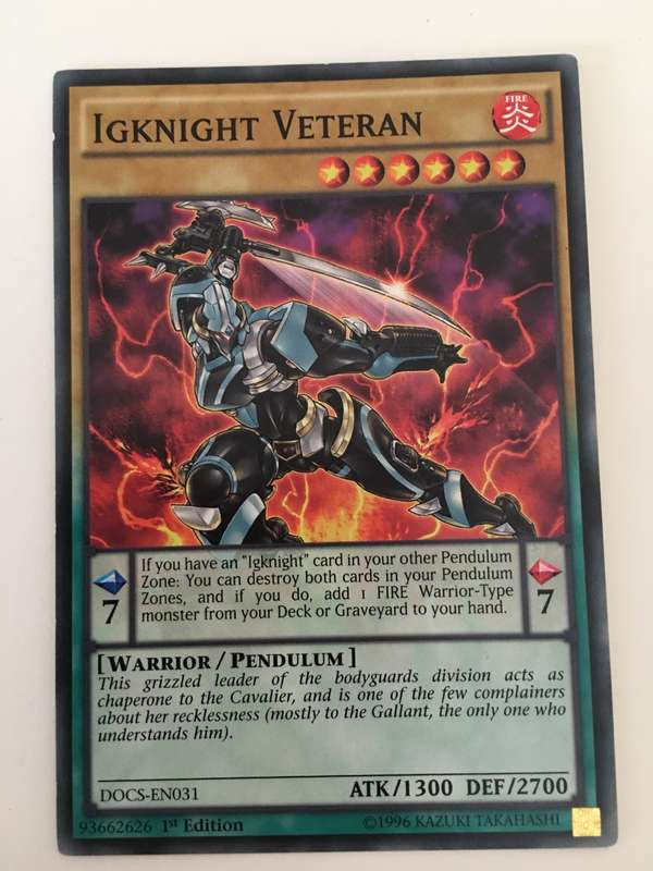 YU-GI-OH TRADING CARD - IGKNIGHT VETERAN