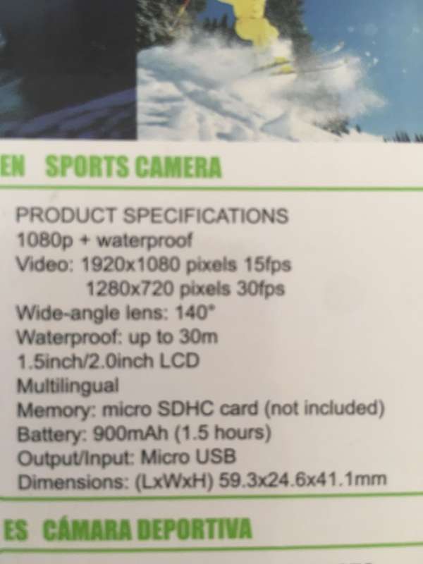 LOVELY WOLULIN GO PRO AS NEW IN WATER PROOF CASE FULL HD 1080P (SPORTS CAMERA)