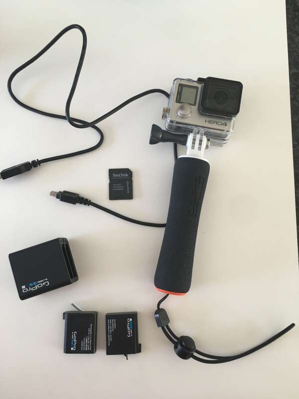 LOVELY  HERO 4 GO PRO ACTION CAMERA WITH STICK WATER PROOF CASE BATTERIES AND SD CARD