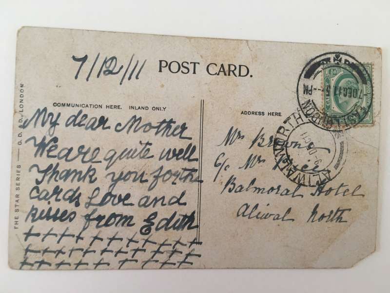 VINTAGE TO ANTIQUE POSTCARD - THE EARL OF ABERDEEN  WITH OLD STAMP