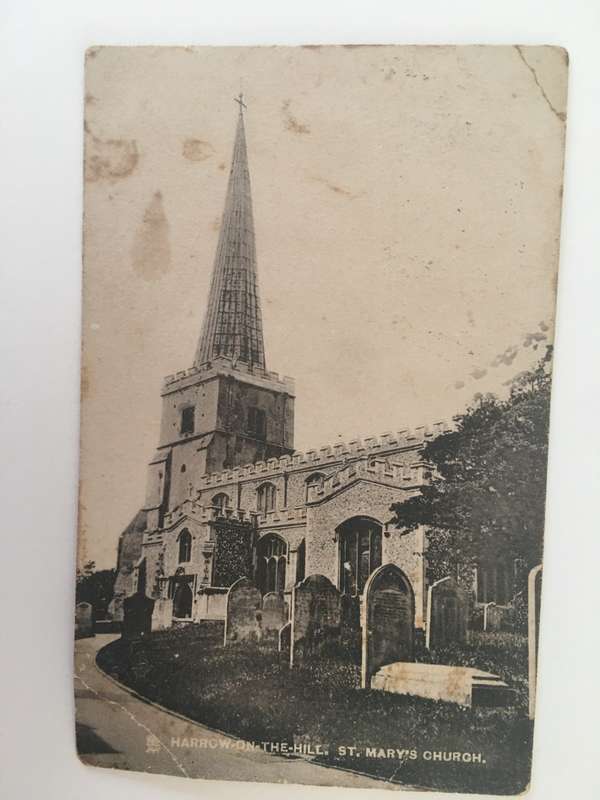 VINTAGE TO ANTIQUE POSTCARD - ST. MARY`S CHURCH - WITH OLD STAMP