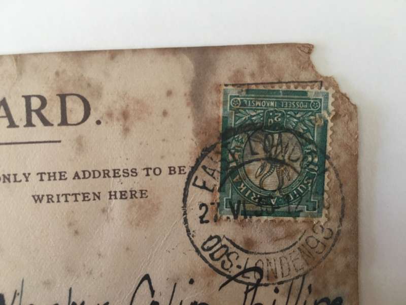 VINTAGE TO ANTIQUE POSTCARD - WARWICK CASTLE SHIP - WITH OLD STAMP
