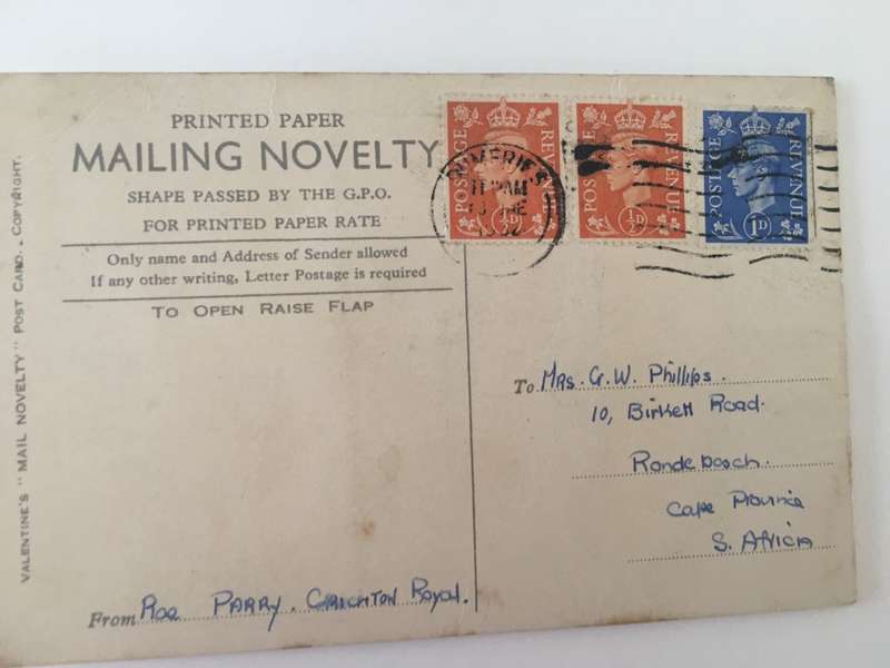 VINTAGE TO ANTIQUE POSTCARD WITH PULL OUT PICTURES AND 3 OLD STAMPS