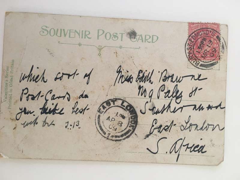 VINTAGE TO ANTIQUE POSTCARD - BOAT ARRIVING - WITH OLD STAMP