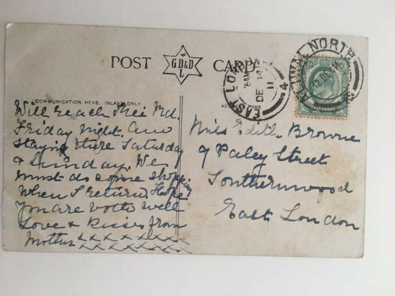 VINTAGE TO ANTIQUE POSTCARD - ST GEORGES CATHEDRAL LONDON - WITH OLD STAMP