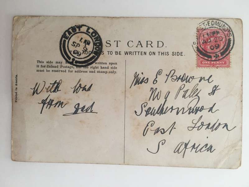 VINTAGE TO ANTIQUE POSTCARD - HOW HAPPY WE COULD BE- WITH OLD STAMP