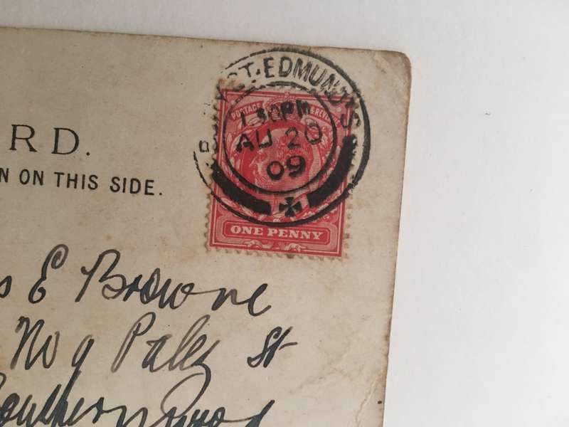 VINTAGE TO ANTIQUE POSTCARD - HOW HAPPY WE COULD BE- WITH OLD STAMP