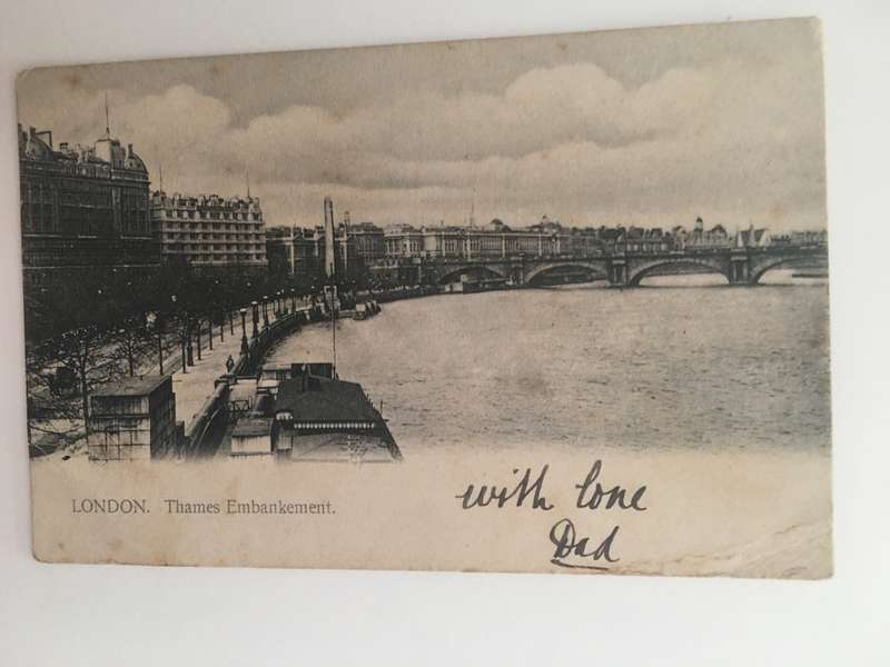 VINTAGE TO ANTIQUE POSTCARD - LONDON WITH OLD STAMP