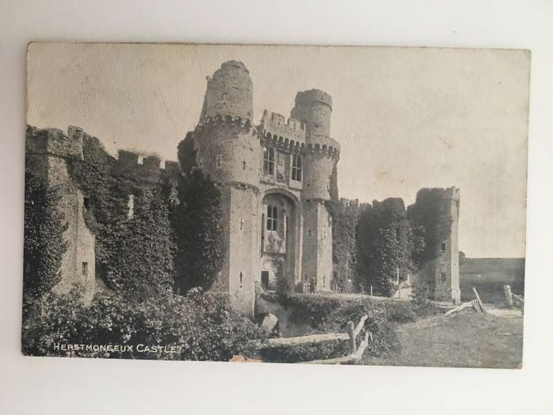 VINTAGE TO ANTIQUE POSTCARD - HERSTMONCEUX  CASTLE