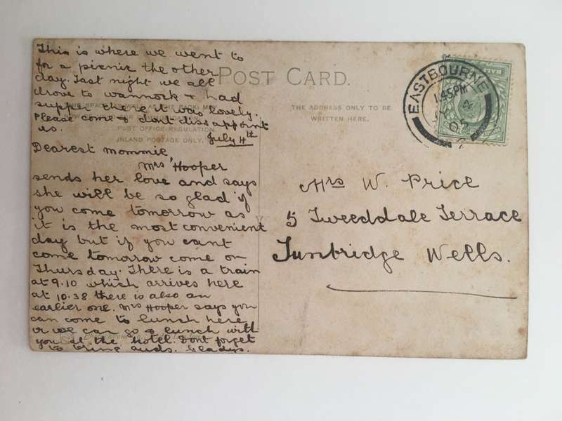 VINTAGE TO ANTIQUE POSTCARD - HERSTMONCEUX CASTLE - WITH OLD  STAMP