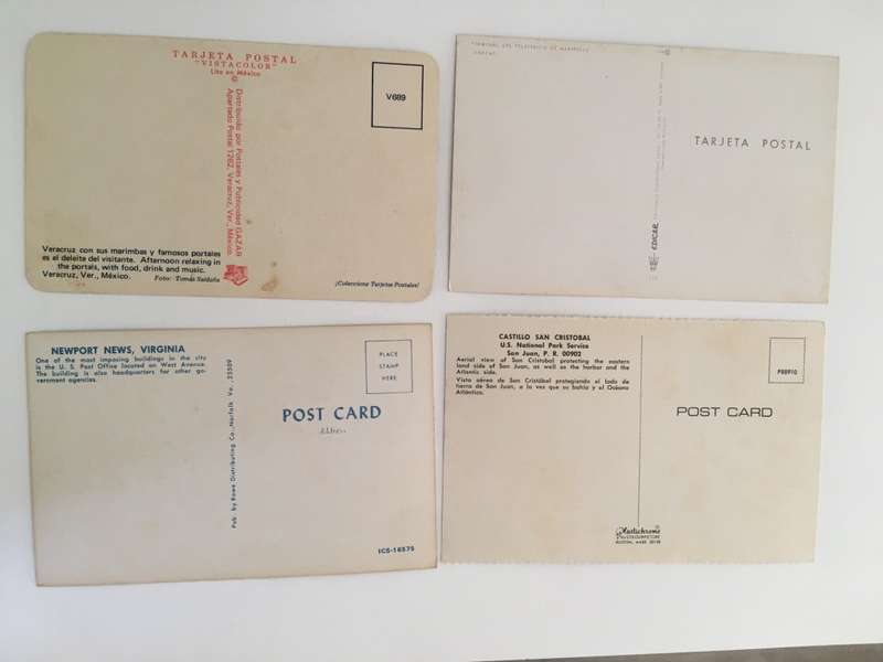 VINTAGE LOT OF 4 POSTCARDS