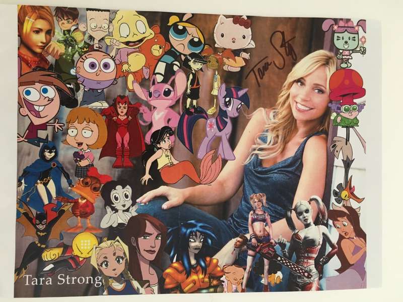 AUTOGRAPHED SIGNED - TARA STRONG - VOICE ACTOR -  CARTOONS A4 SIZE