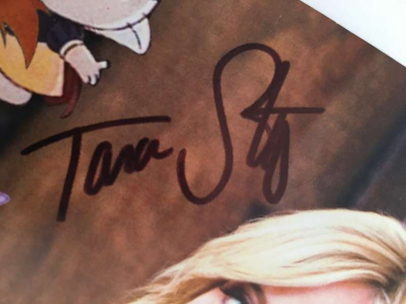 AUTOGRAPHED SIGNED - TARA STRONG - VOICE ACTOR -  CARTOONS A4 SIZE