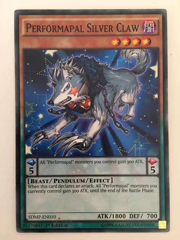 YU-GI-OH TRADING CARD - PERFORMAPAL  SILVER CLAW