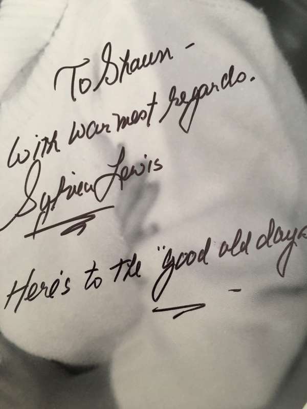 SIGNED AUTOGRAPHED SYLVIA LEWIS A4 3 STOOGES