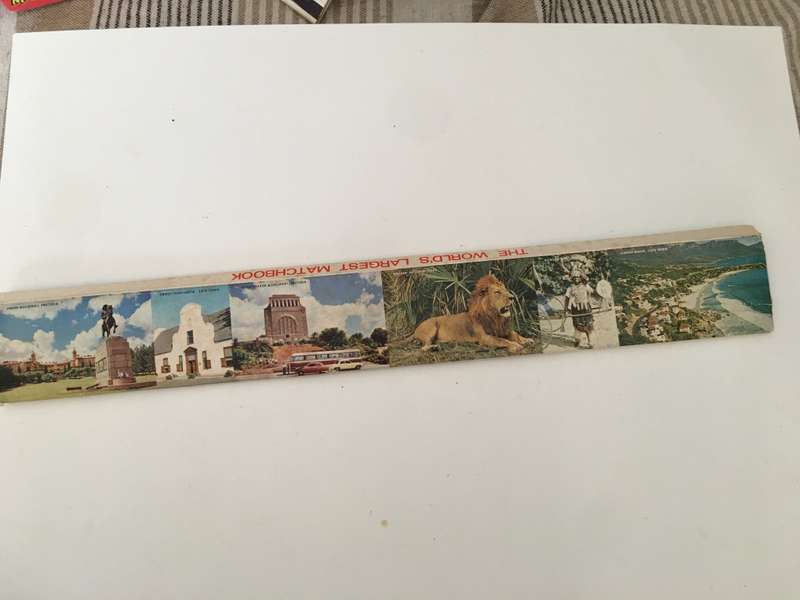VINTAGE  SOUVENIR  MATCHBOOK LONGER THAN A RULER  SCENES FROM SOUTH AFRICA 1960`S