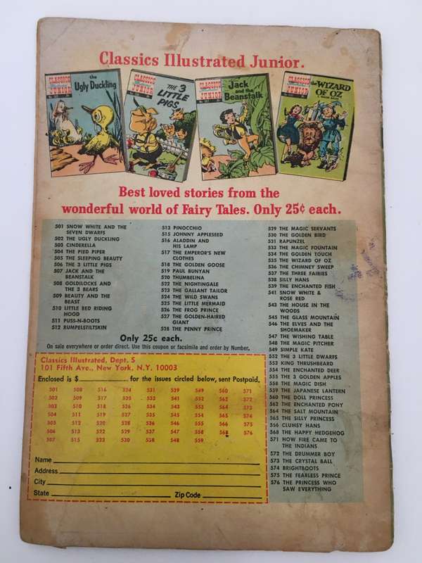 VINTAGE CLASSICS ILLUSTRATED JUNIOR - SNOW WHITE AND THE SEVEN DWARFS - 1969