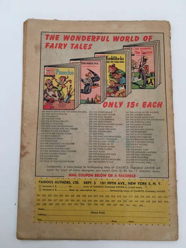 VINTAGE CLASSICS ILLUSTRATED JUNIOR - THE CHIMNEY SWEEP - 1957