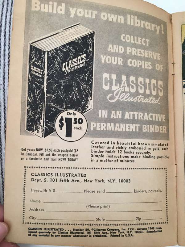 VINTAGE - CLASSICS ILLUSTRATED - WHITE FANG - 1969