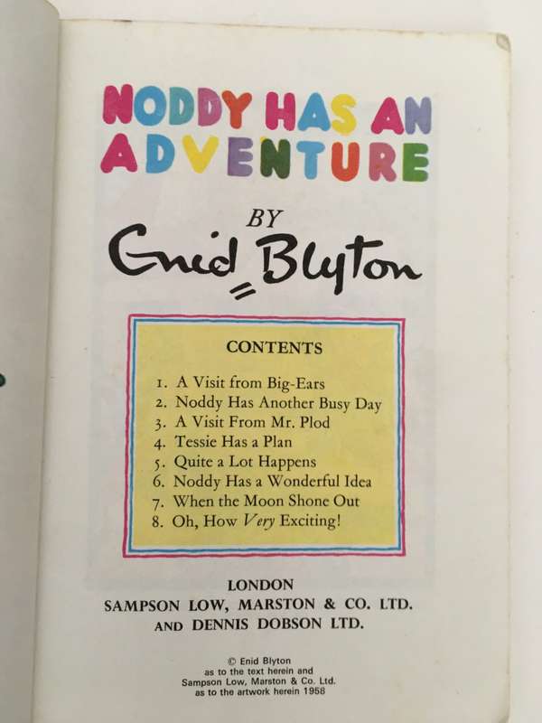 VINTAGE - NODDY HAS AN ADVENTURE 1958 - PAPER BACK