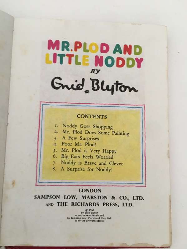 VINTAGE NODDY MR. PLOD AND LTTLE NODDY - ENID BLYTON BOOK. NO. 22 - 1961