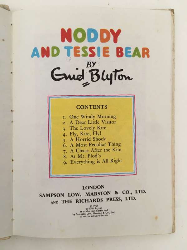 VINTAGE - NODDY AND TESSIE BEAR BY ENID BLYTON - BOOK NO 12. - 1961