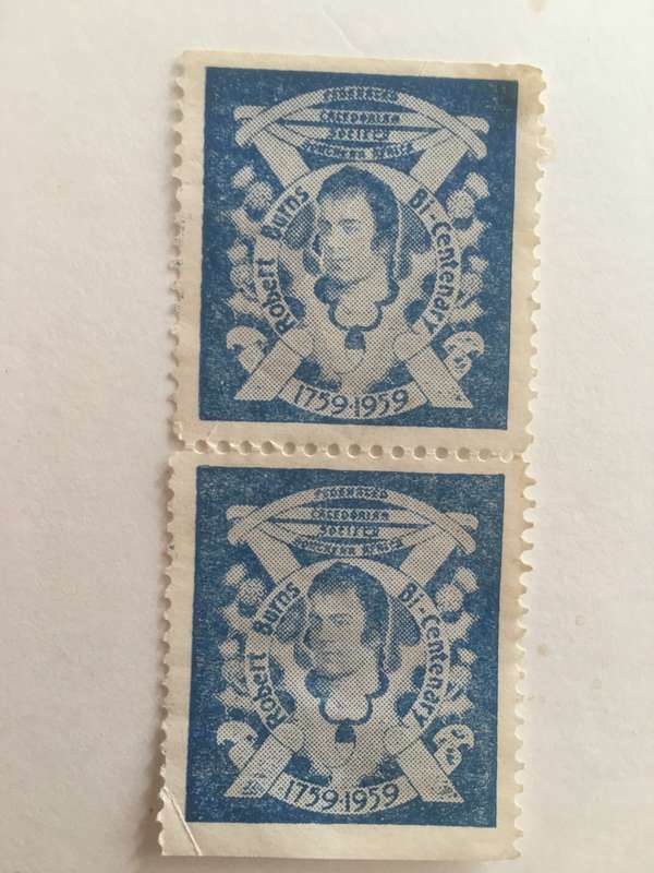 SCOTLAND ROBERT BURNS - UNUSED PAIR - 1959