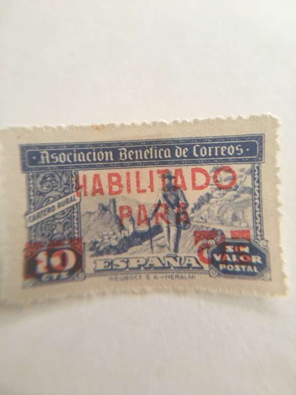 SPAIN UNUSED PRINTED OVER STAMP