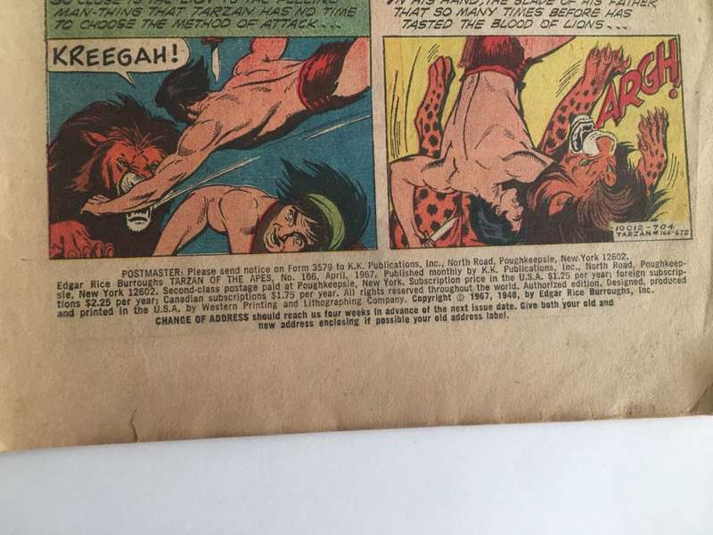 VINTAGE GOLD KEY COMICS TARZAN OF THE APES - 1967