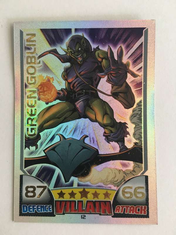 TOPPS HERO- ATTAX  DC MARVEL - VILLAIN - GREEN GOBLIN / FOIL CARD / SHINY