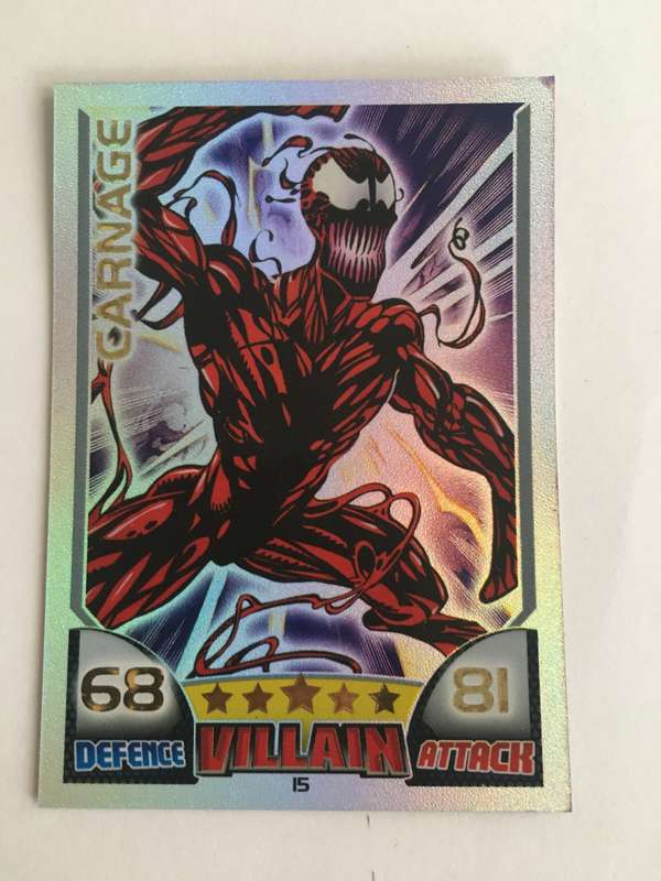 DC MARVEL TOPPS VILLAIN TRADING CARD - CARNAGE / FOIL CARD / SHINY CARD