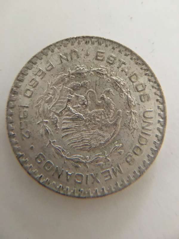 MEXICO - VINTAGE LARGE MEXICO 1 PESO  SILVER COIN 1962