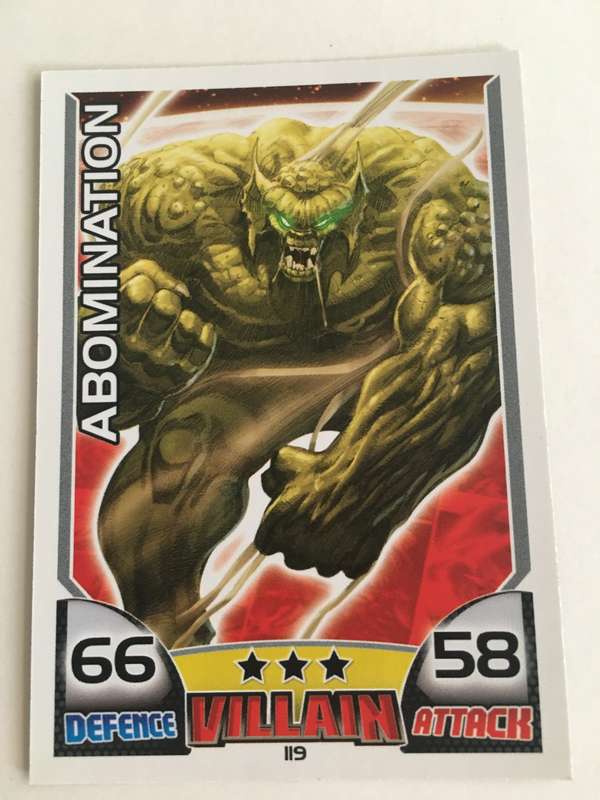 DC MARVEL TOPPS VILLAIN TRADING CARD - ABOMINATION