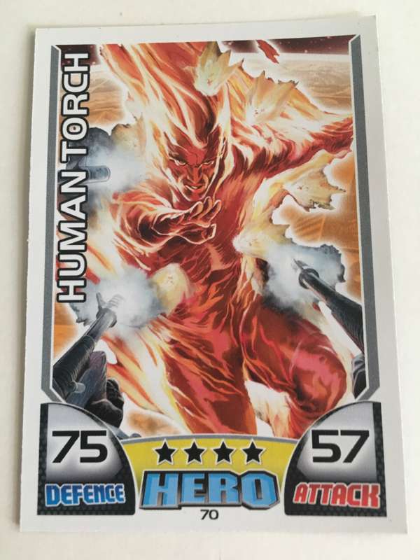 DC MARVEL HERO TOPPS TRADING CARD - HUMAN TORCH